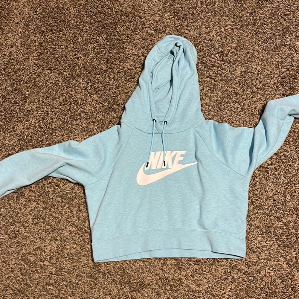 Light blue Nike crop top hoodie
